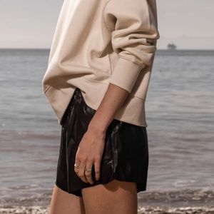 HEIDI MERRICK vegan leather shorts